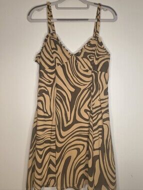 NWOT Brown Zebra Print Patterned Dress